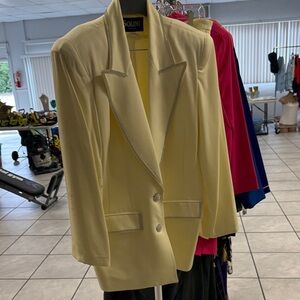 LINI Pastel Yellow Blazer with Silver Detailing